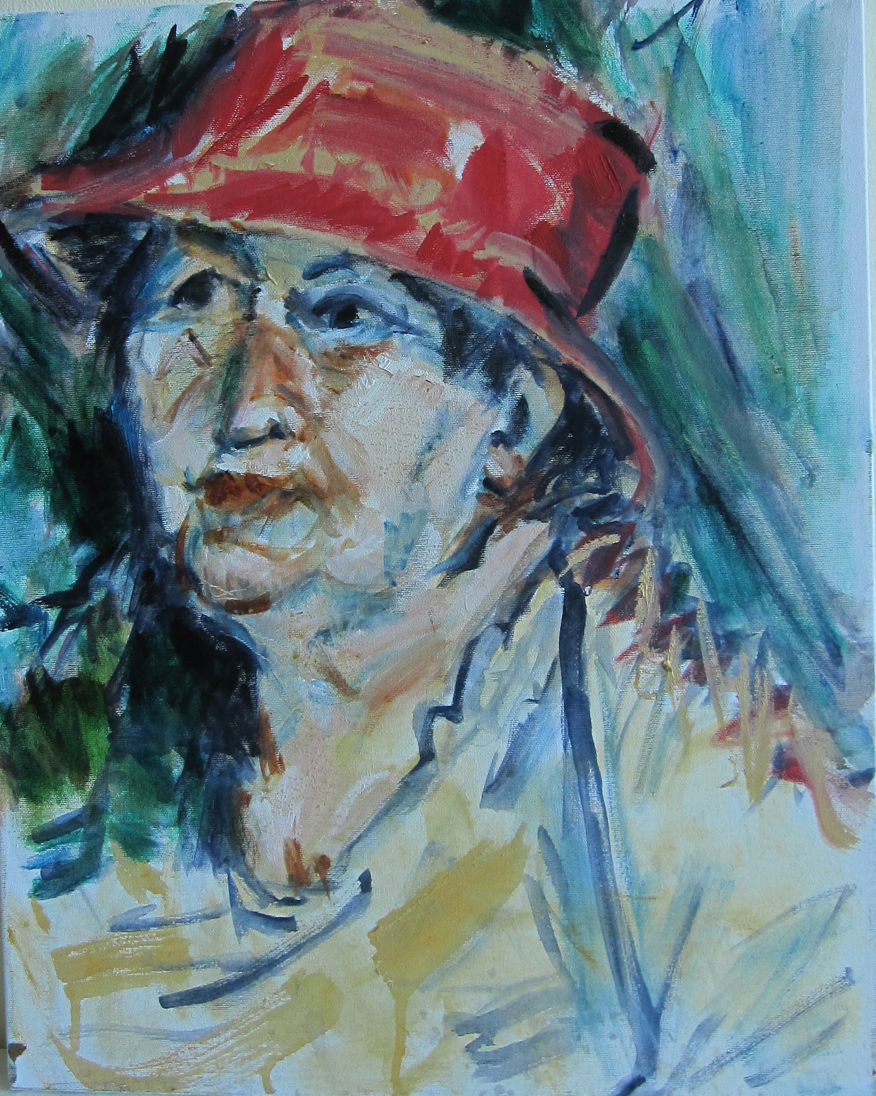 Old Woman in Red Hat